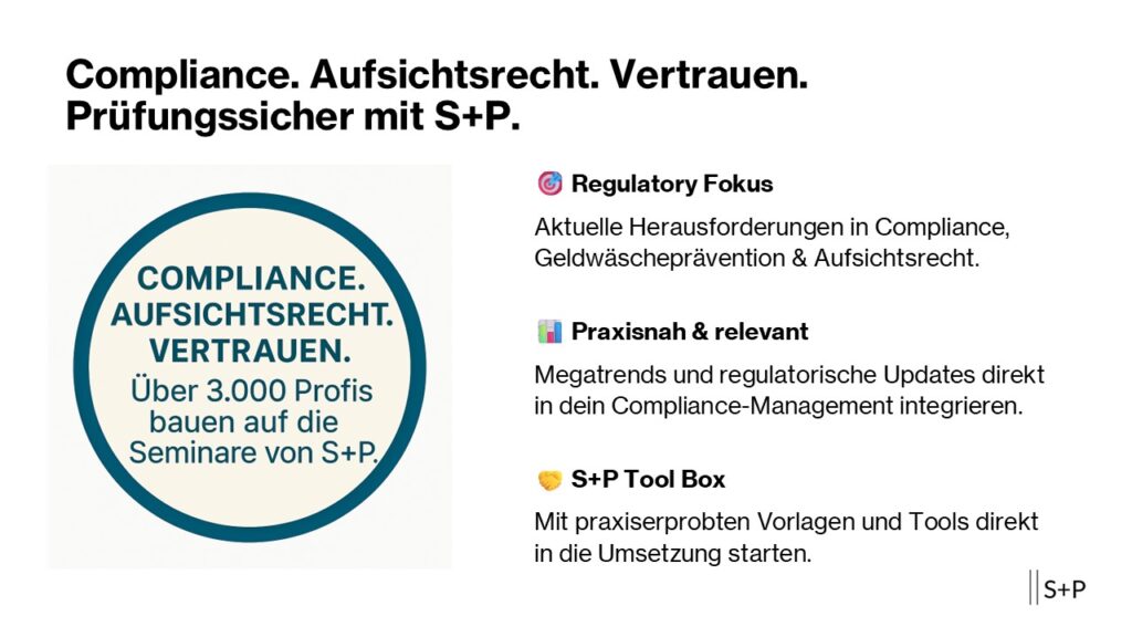 S+P Certified Compliance Officer Zertifikat: Anerkannter Sachkundenachweis für MaRisk- und WpHG-Compliance im Finanzsektor.